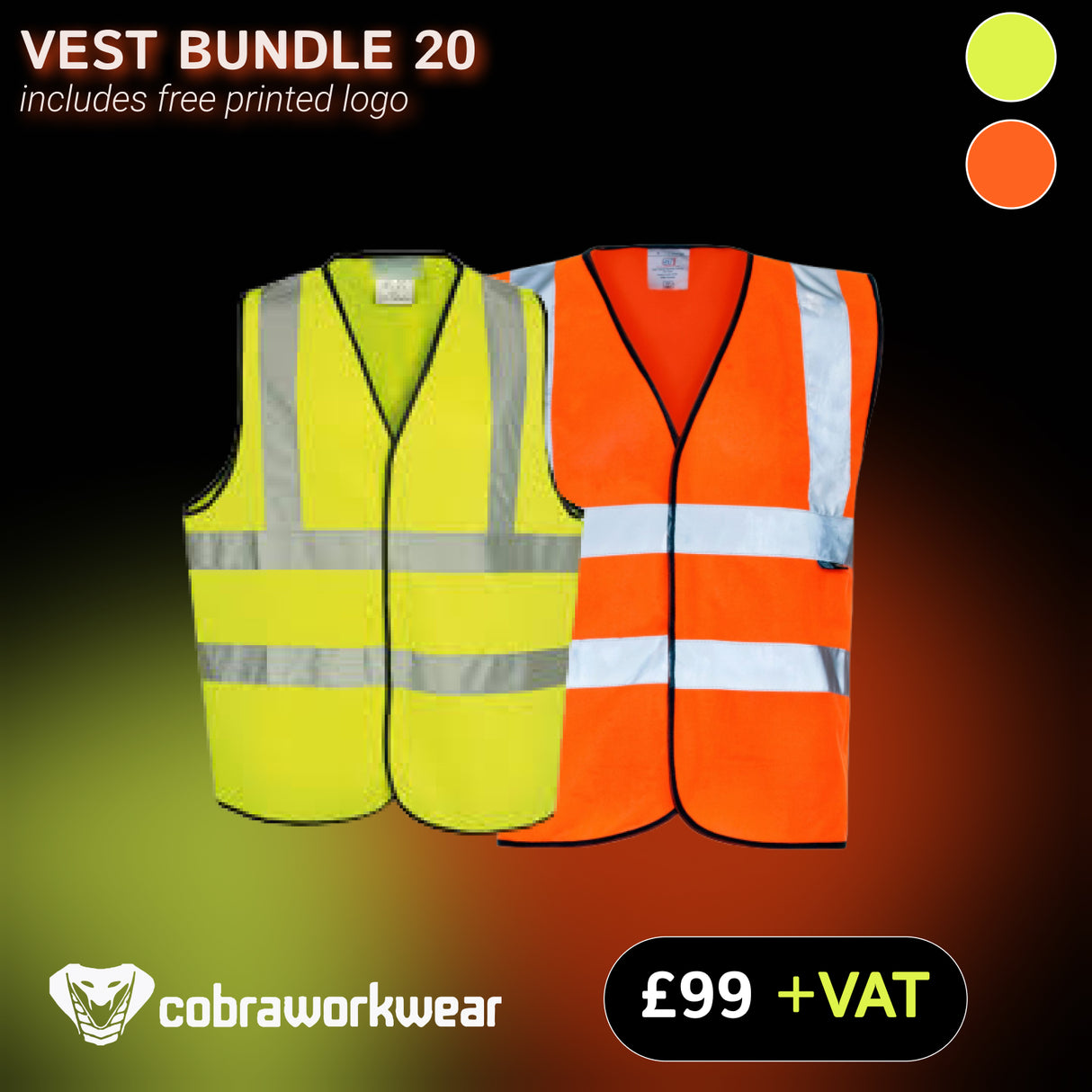 Hi Vis Vest x20 Qty Bundle Package