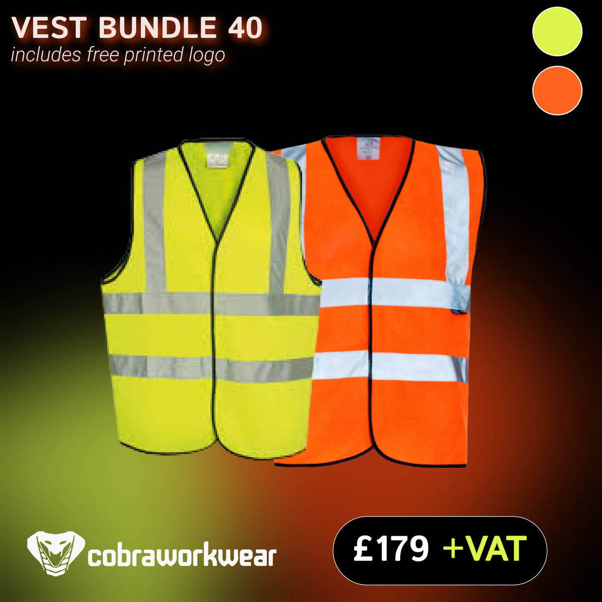 Hi Vis Vest x40 Qty Bundle Package