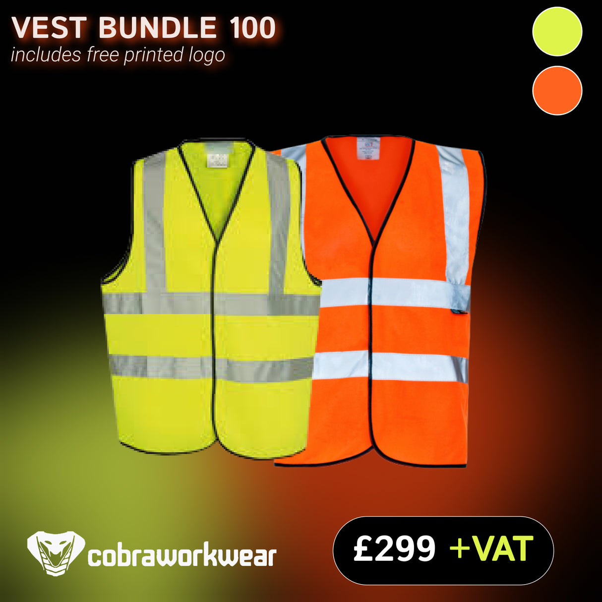 Hi Vis Vest x100 Qty Bundle Package
