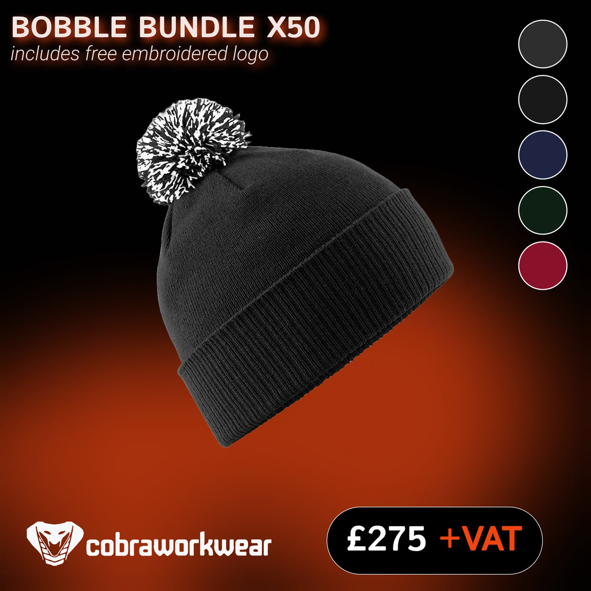 50x Bobble Including Logo Qty Bundle Package