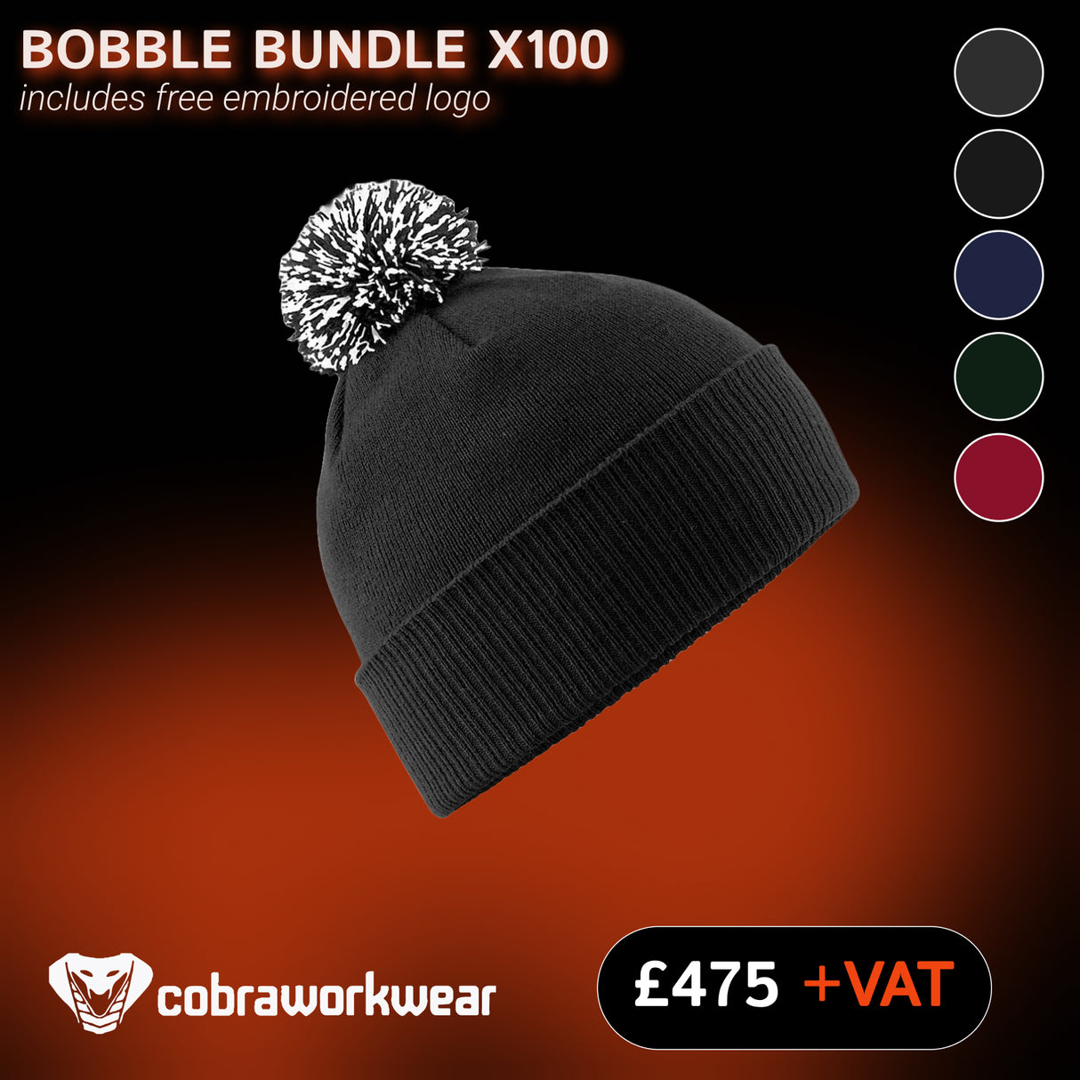 100x Bobble Including Logo Qty Bundle Package