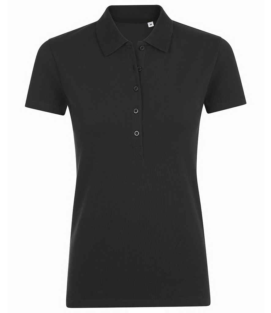 SOL'S Ladies Phoenix Piqué Polo Shirt | Black