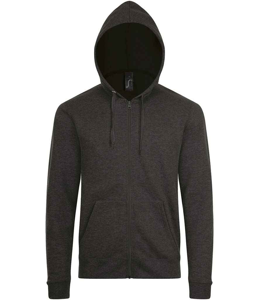 SOL'S Stone Zip Hooded Sweatshirt | Charcoal Marl