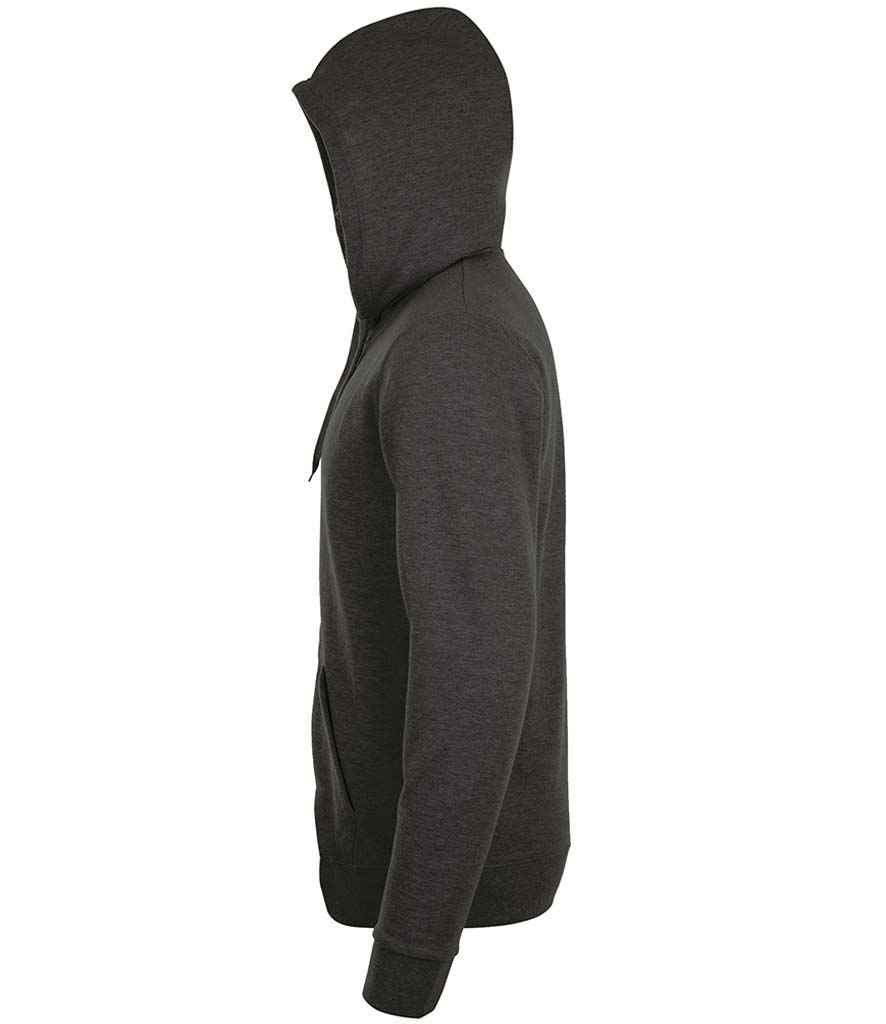 SOL'S Stone Zip Hooded Sweatshirt | Charcoal Marl