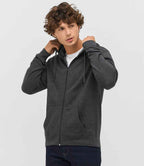 SOL'S Stone Zip Hooded Sweatshirt | Charcoal Marl