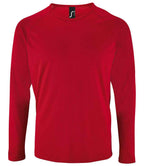 SOL'S Sporty Long Sleeve Performance T-Shirt | Red