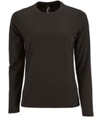 SOL'S Ladies Imperial Long Sleeve T-Shirt | Deep Black