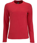 SOL'S Ladies Imperial Long Sleeve T-Shirt | Red