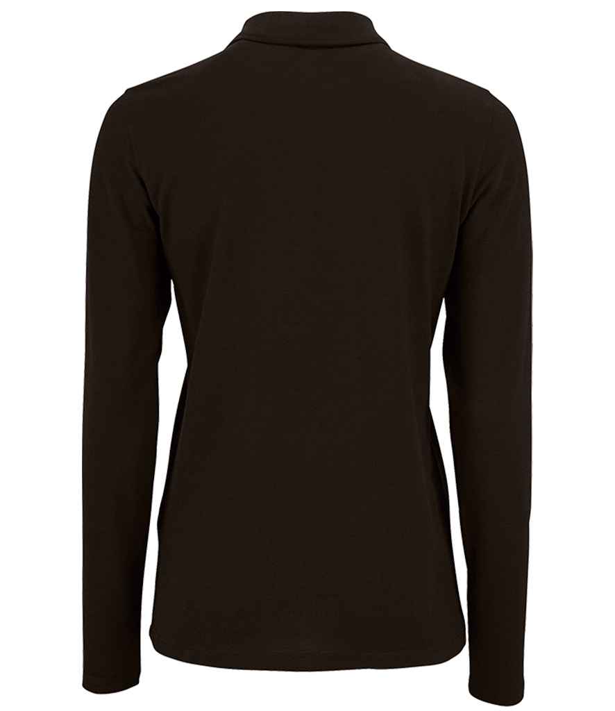 SOL'S Ladies Perfect Long Sleeve Piqué Polo Shirt | Black