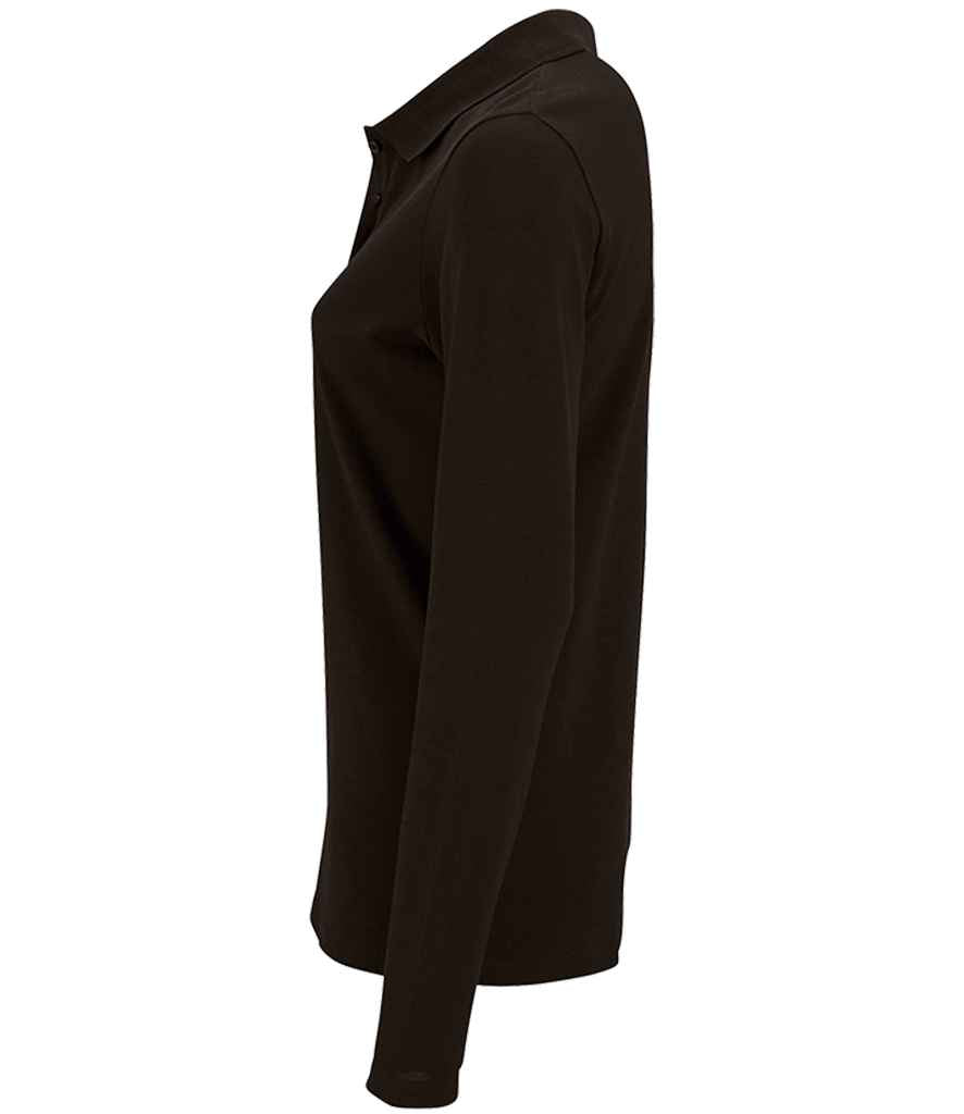 SOL'S Ladies Perfect Long Sleeve Piqué Polo Shirt | Black