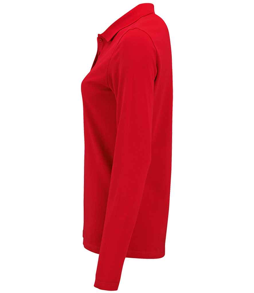 SOL'S Ladies Perfect Long Sleeve Piqué Polo Shirt | Red