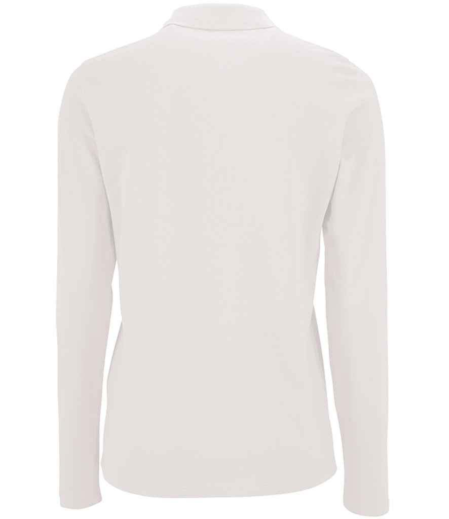 SOL'S Ladies Perfect Long Sleeve Piqué Polo Shirt | White