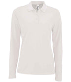 SOL'S Ladies Perfect Long Sleeve Piqué Polo Shirt | White