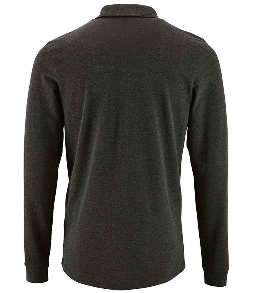 SOL'S Perfect Long Sleeve Piqué Polo Shirt | Charcoal Marl
