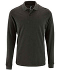 SOL'S Perfect Long Sleeve Piqué Polo Shirt | Charcoal Marl
