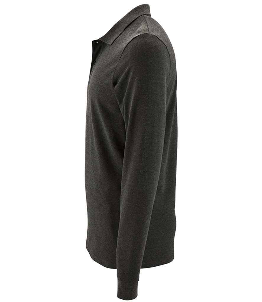 SOL'S Perfect Long Sleeve Piqué Polo Shirt | Charcoal Marl