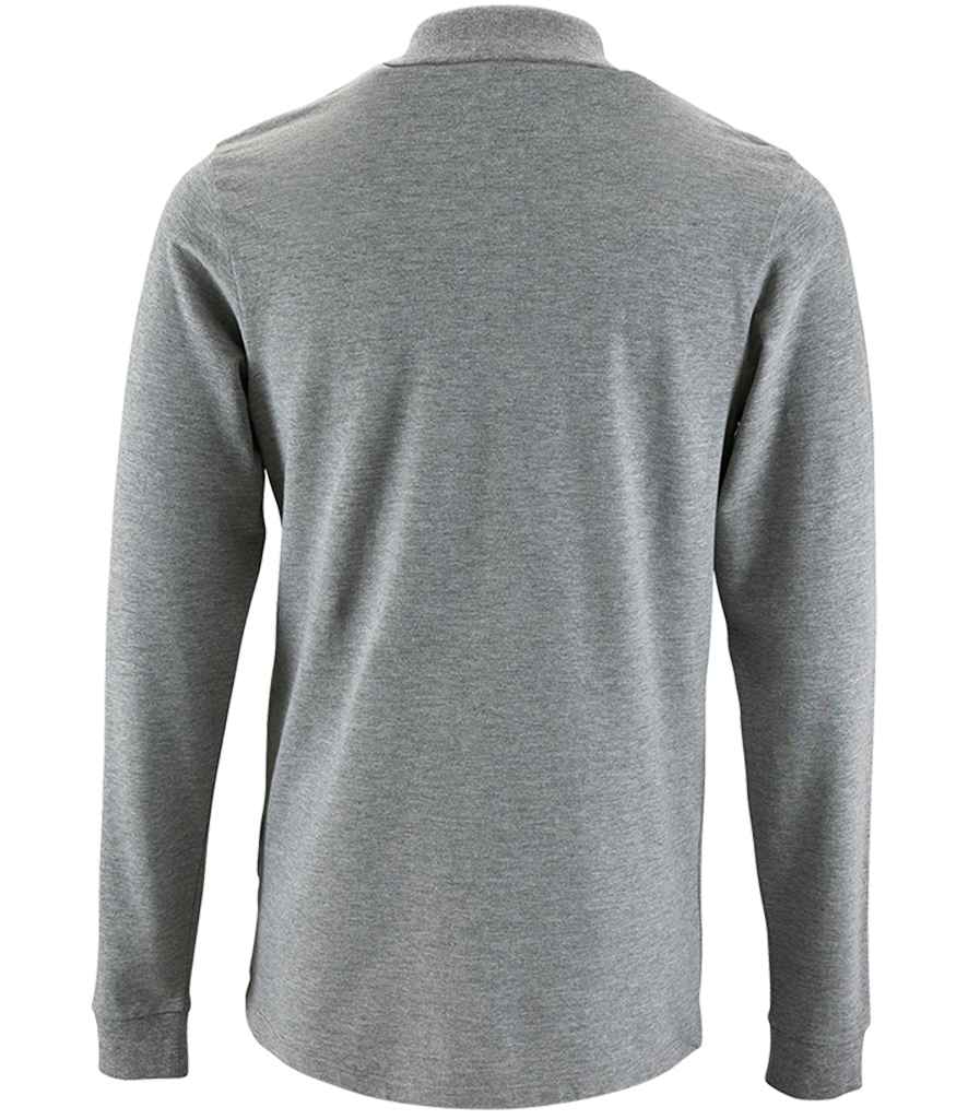 SOL'S Perfect Long Sleeve Piqué Polo Shirt | Grey Marl