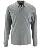 SOL'S Perfect Long Sleeve Piqué Polo Shirt | Grey Marl