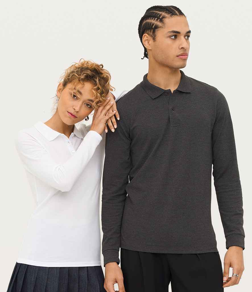 SOL'S Perfect Long Sleeve Piqué Polo Shirt | White