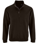 SOL'S Stan Contrast Zip Neck Sweatshirt | Black