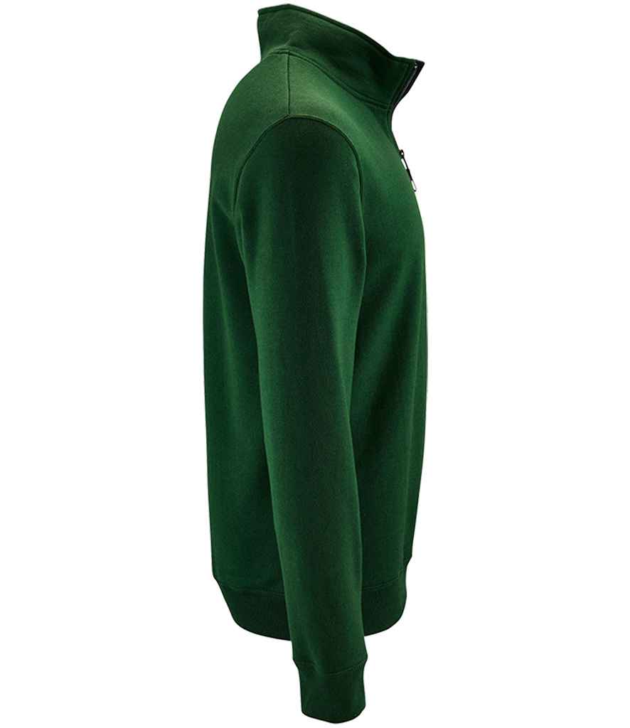 SOL'S Stan Contrast Zip Neck Sweatshirt | Bottle Green