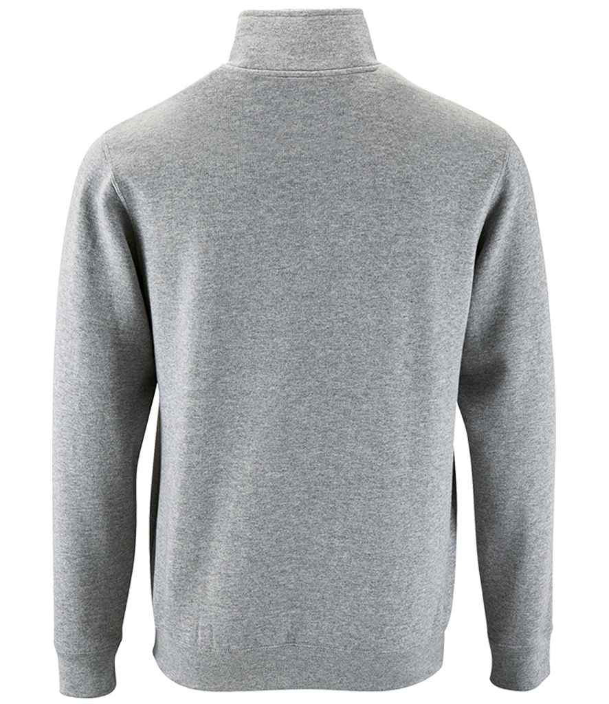 SOL'S Stan Contrast Zip Neck Sweatshirt | Grey Marl