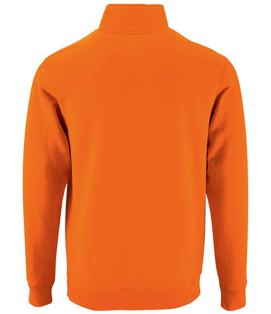 SOL'S Stan Contrast Zip Neck Sweatshirt | Orange