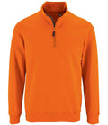 SOL'S Stan Contrast Zip Neck Sweatshirt | Orange