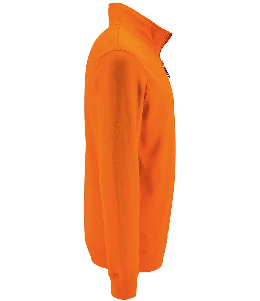 SOL'S Stan Contrast Zip Neck Sweatshirt | Orange