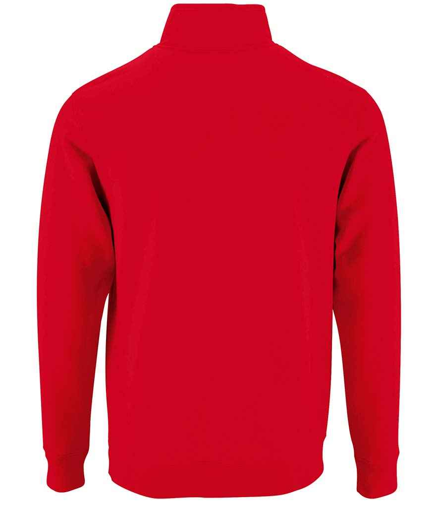 SOL'S Stan Contrast Zip Neck Sweatshirt | Red