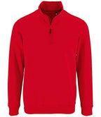 SOL'S Stan Contrast Zip Neck Sweatshirt | Red