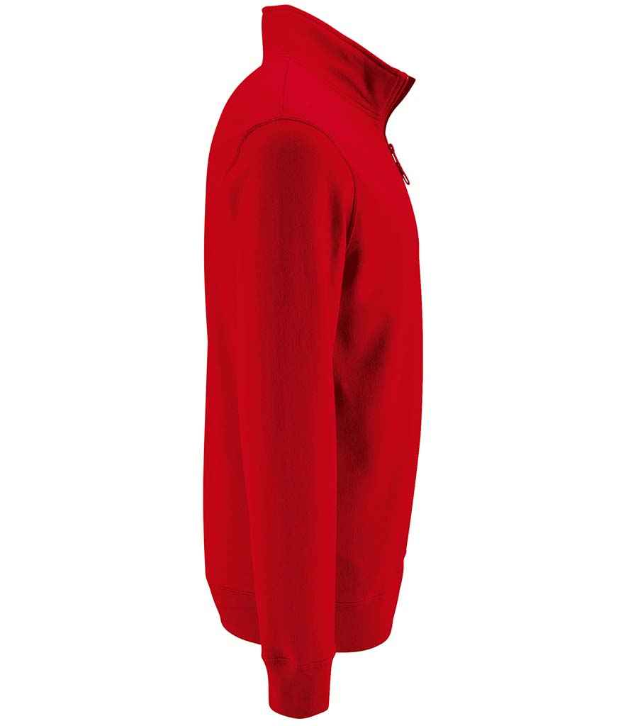 SOL'S Stan Contrast Zip Neck Sweatshirt | Red