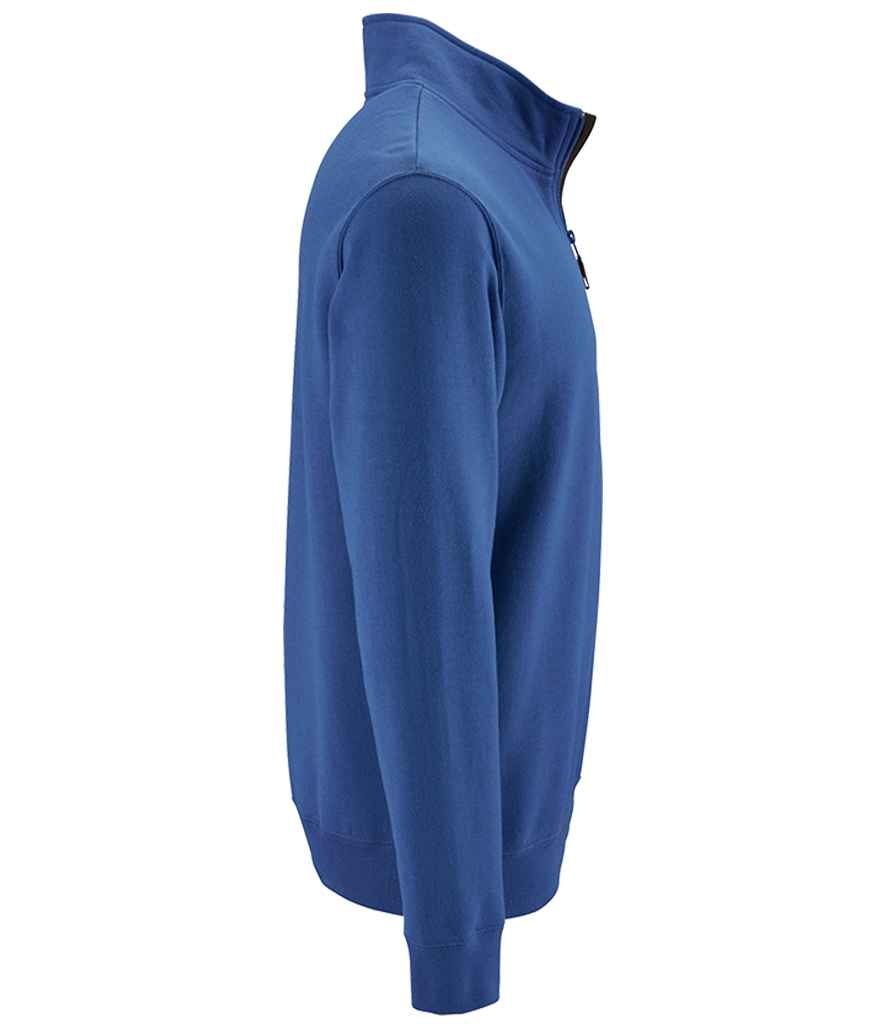 SOL'S Stan Contrast Zip Neck Sweatshirt | Royal Blue