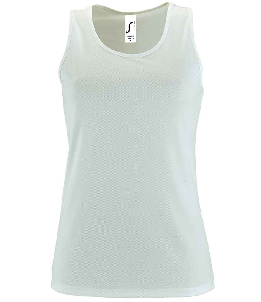 SOL'S Ladies Sporty Performance Tank Top | White