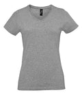 SOL'S Ladies Imperial V Neck T-Shirt | Grey Marl