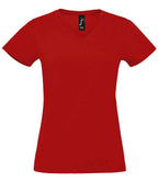 SOL'S Ladies Imperial V Neck T-Shirt | Red