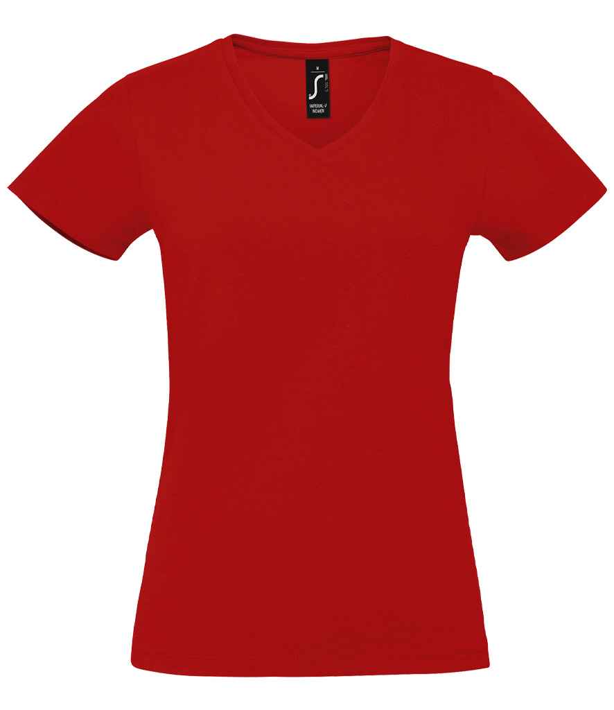 SOL'S Ladies Imperial V Neck T-Shirt | Red