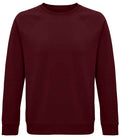 SOL'S Unisex Space Organic Raglan Sweatshirt | Burgundy