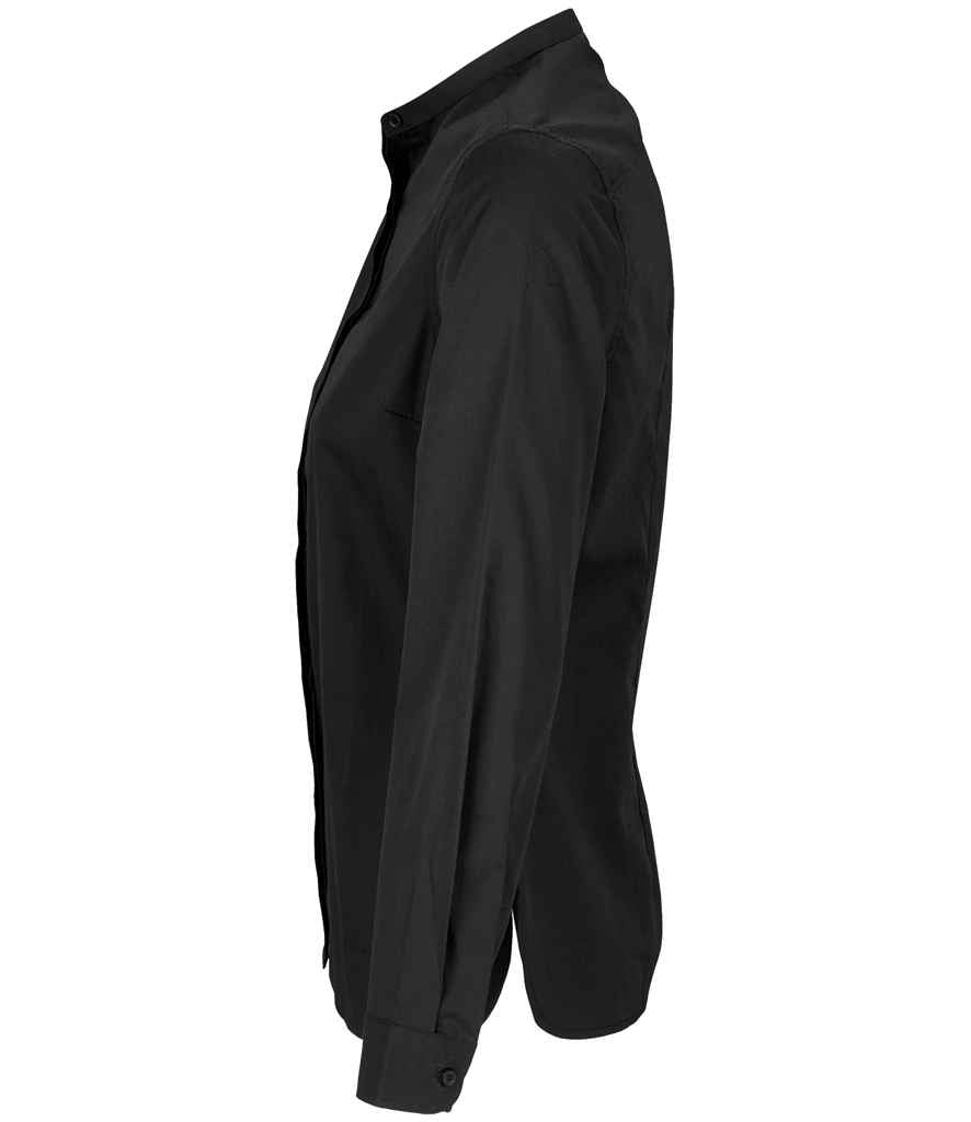 NEOBLU Ladies Bart Mao Collar Long Sleeve Poplin Shirt Soft and Stylish for Every Occasion