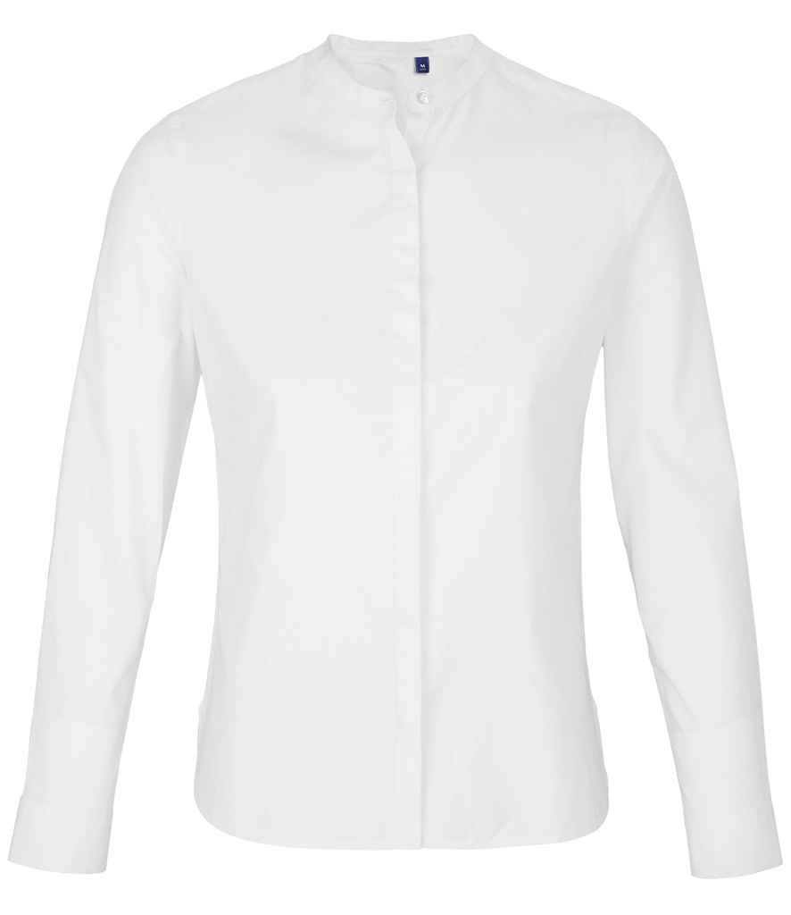 NEOBLU Ladies Bart Mao Collar Long Sleeve Poplin Shirt Soft and Stylish for Every Occasion