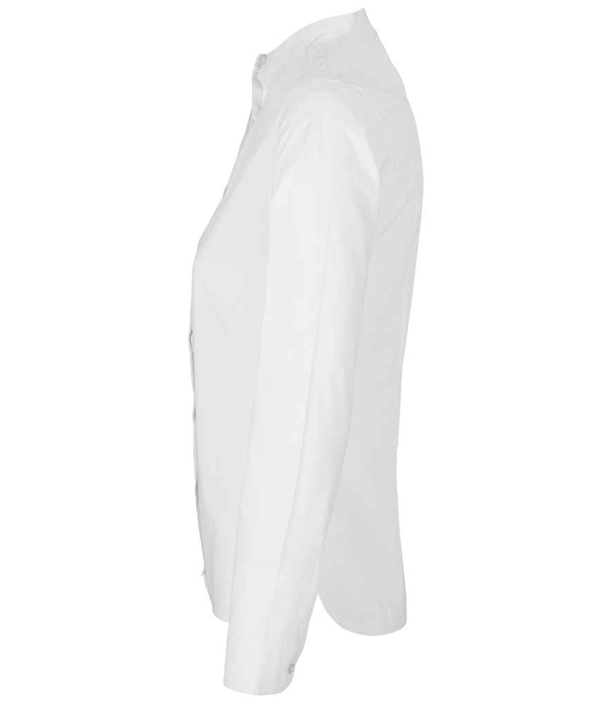 NEOBLU Ladies Bart Mao Collar Long Sleeve Poplin Shirt Soft and Stylish for Every Occasion