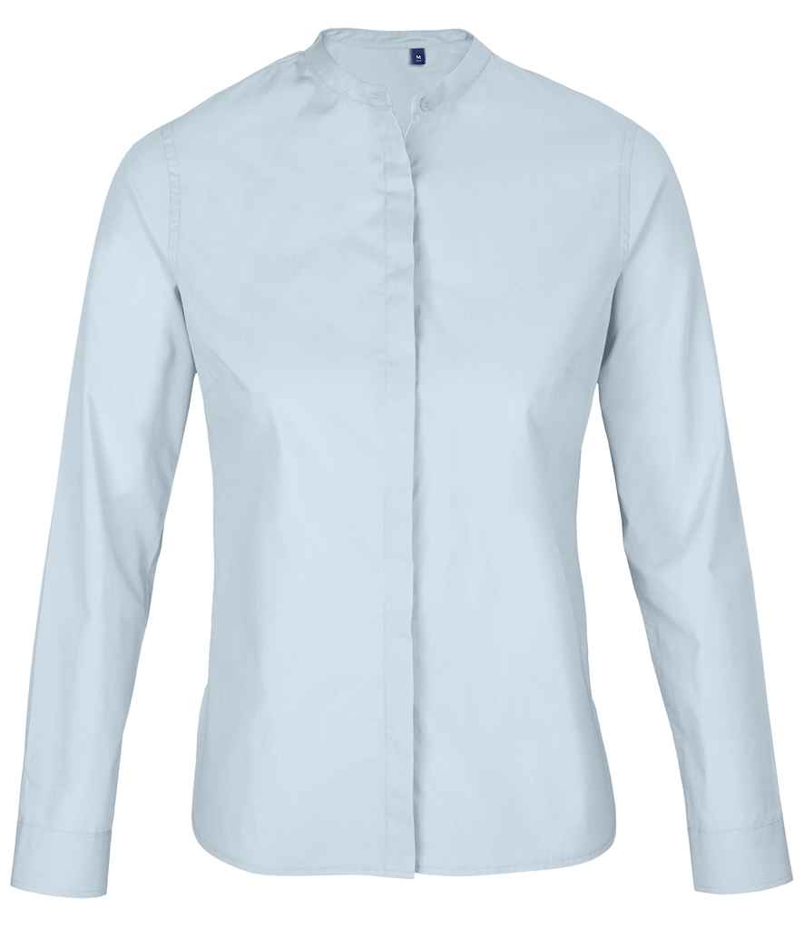 NEOBLU Ladies Bart Mao Collar Long Sleeve Poplin Shirt Soft and Stylish for Every Occasion