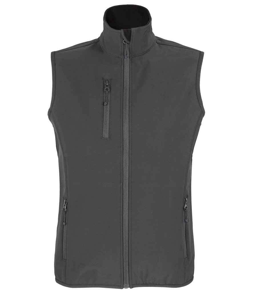 SOL'S Ladies Falcon Recycled Soft Shell Bodywarmer | Charcoal