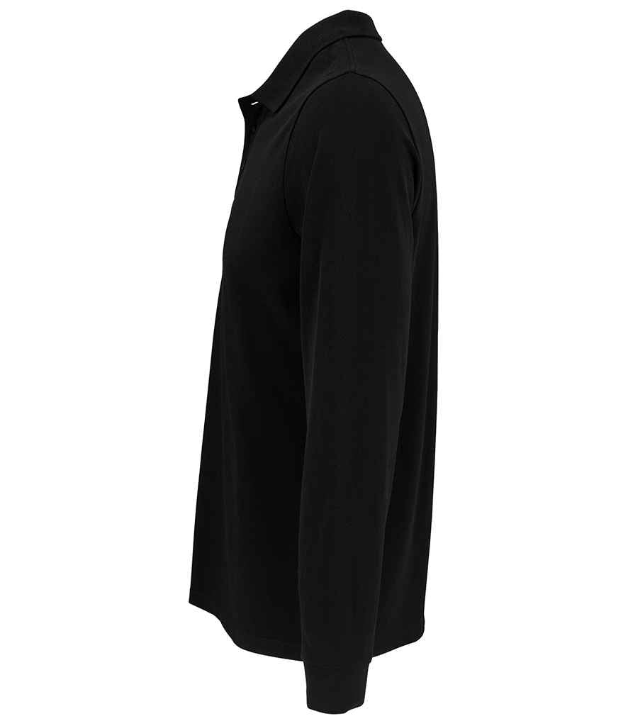 SOL'S Unisex Prime Long Sleeve Piqué Polo Shirt | Black