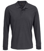 SOL'S Unisex Prime Long Sleeve Piqué Polo Shirt | Dark Grey