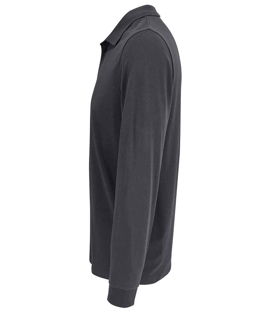 SOL'S Unisex Prime Long Sleeve Piqué Polo Shirt | Dark Grey