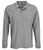 SOL'S Unisex Prime Long Sleeve Piqué Polo Shirt | Grey Marl