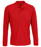 SOL'S Unisex Prime Long Sleeve Piqué Polo Shirt | Red