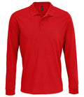 SOL'S Unisex Prime Long Sleeve Piqué Polo Shirt | Red