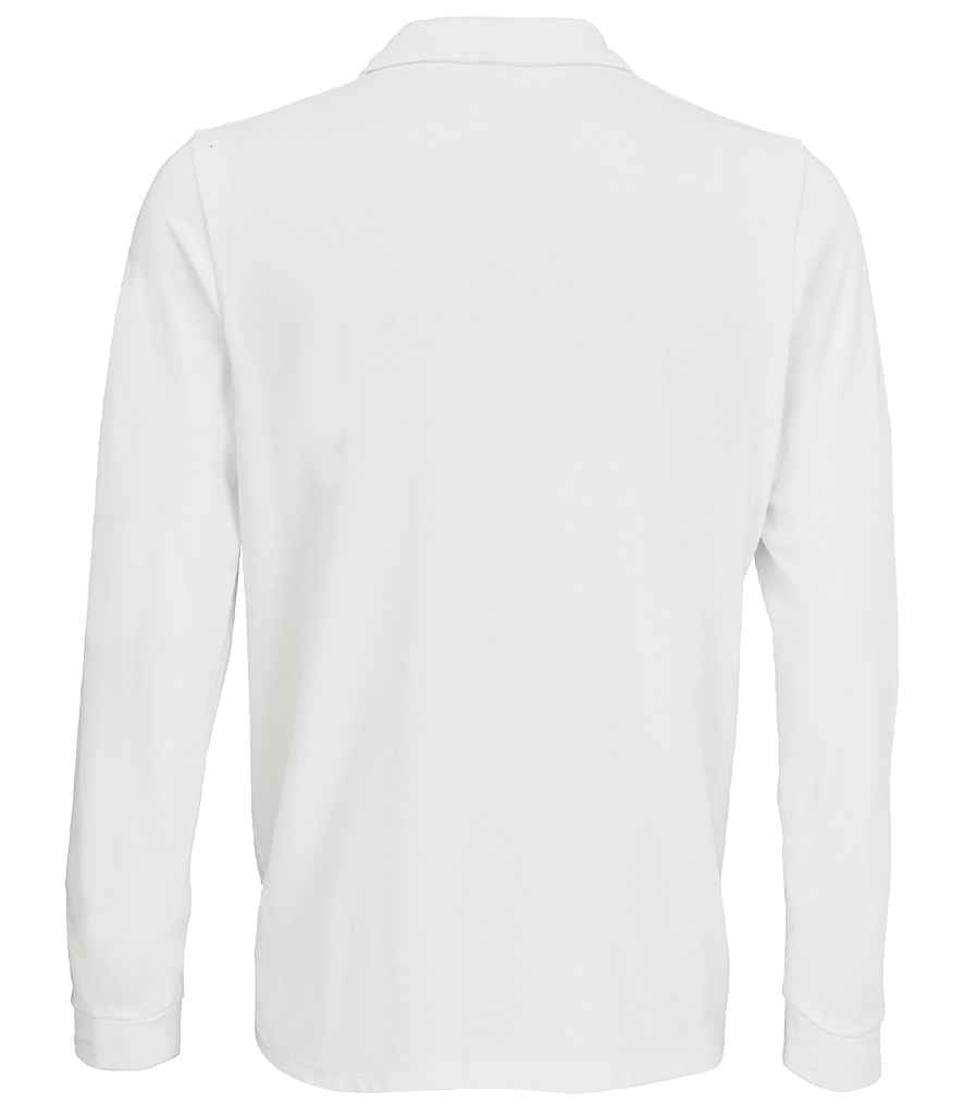SOL'S Unisex Prime Long Sleeve Piqué Polo Shirt | White